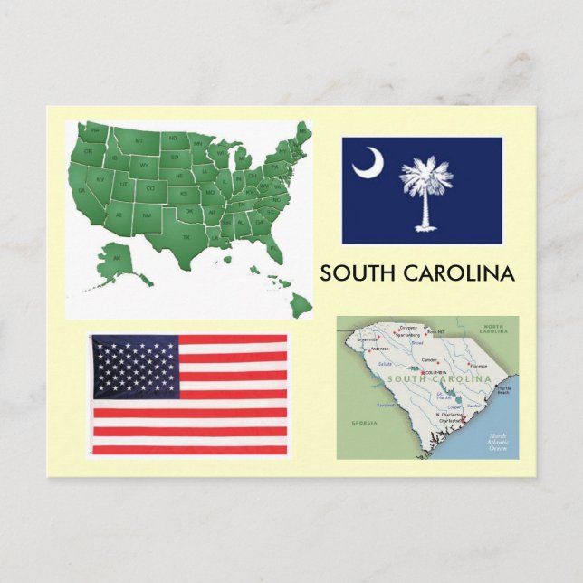 Postal Carolina del Sur, Estados Unidos (Anverso)