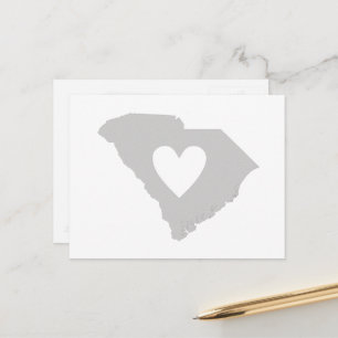 Postal Carolina del Sur: Forma de mapa del estado gris co