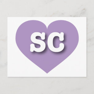 Postal Carolina del Sur Lavender Heart - Amo la SC