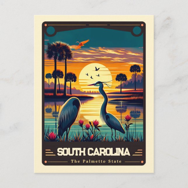 Postal Carolina del sur | Vintage patriótico (Anverso)