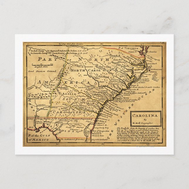 Postal CarolinaMapa Panorámico (Anverso)