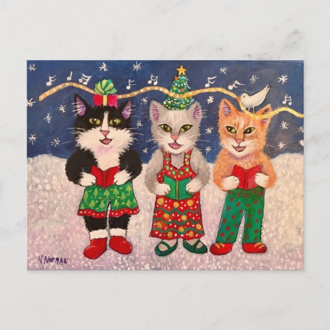 Postal Caroling Cats (Anverso)