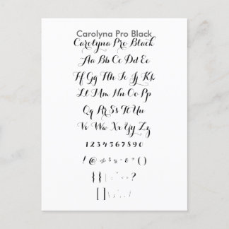 Postal Carolyna Pro Black - Hoja de ejemplo de tipo de le