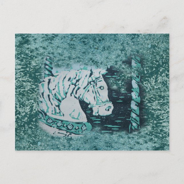 Postal Carousel Horse Aquamarine (Anverso)