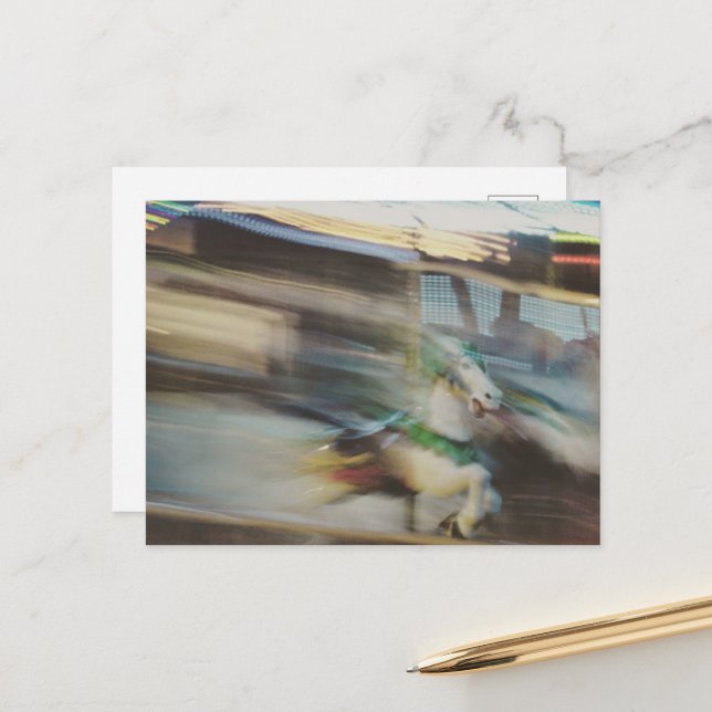 Postal Carousel Horses Summer Days at the Fair Abstract (Anverso/Reverso In Situ)