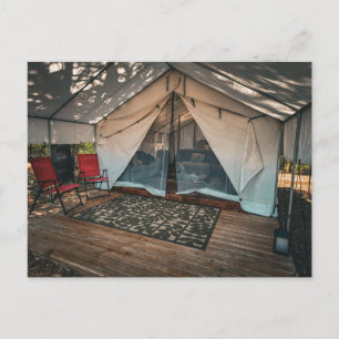 Postal Carpa de Glamping Acogedora Vacaciones Familiares