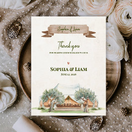 Postal Carpa Exterior Boho Agradecimiento de Boda de Cam