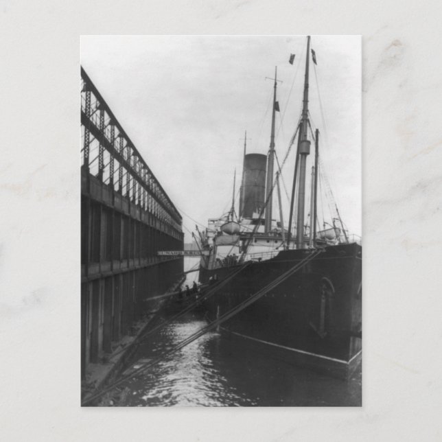 Postal Carpathia en el muelle de Nueva York 1912 (Anverso)