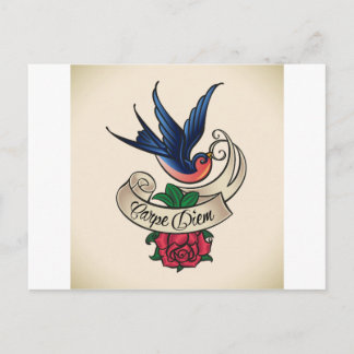 Postal Carpe Diem Bluebird Tattoo