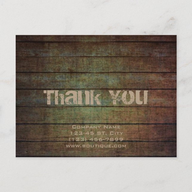 Postal carpintero vintage de la construcción artesanal (Anverso)