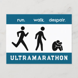 Postal Carrera azul. Camina. Desesperación. Silueta picto
