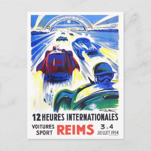 Postal Carrera de 1954 Reims (Anverso)