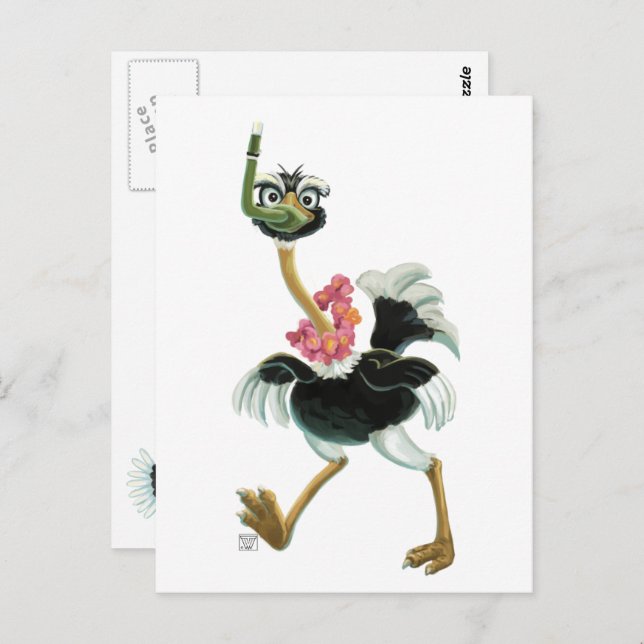 Postal Carrera de Avestruces en el Pantano (Anverso / Reverso)