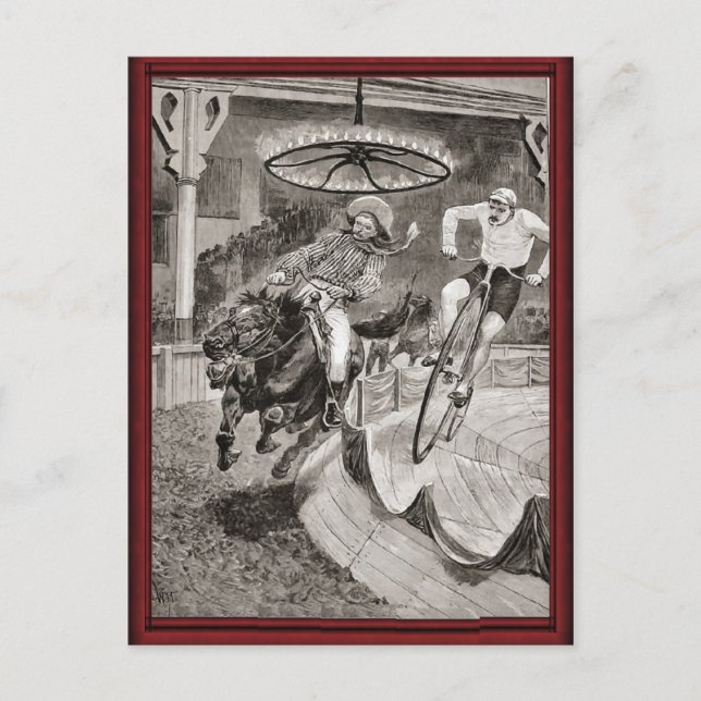 Postal Carrera de bicicletas salvaje del oeste (Anverso)