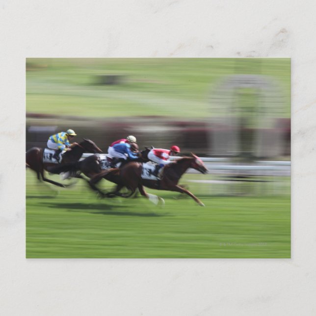 Postal carrera de caballos (Anverso)