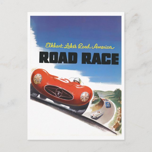 Postal Carrera de carreteras Elkhart Lake de 1955 (Anverso)
