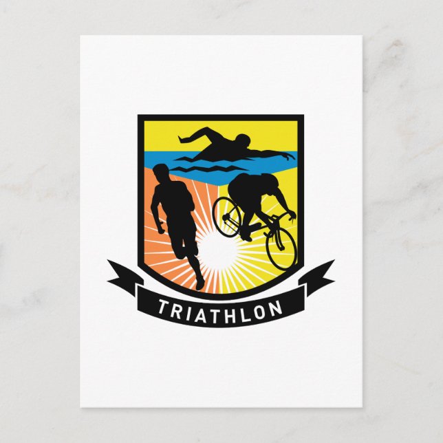 Postal carrera de ciclismo de natación de triathlón (Anverso)