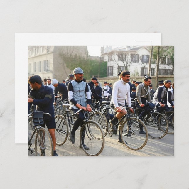 Postal Carrera de ciclismo París-Roubaix 1907 Redux de co (Anverso / Reverso)