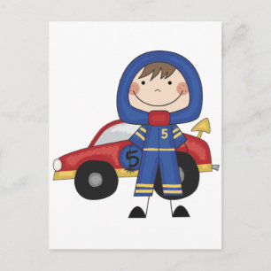 Postal Carrera de Coches - Camisetas y Regalos para Niños