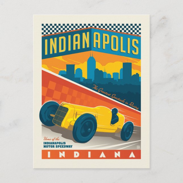Postal Carrera de Indianapolis Motor (Anverso)