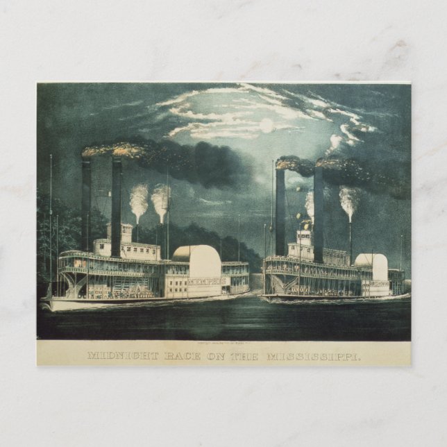 Postal Carrera de medianoche en el Mississippi, 1875 (Anverso)