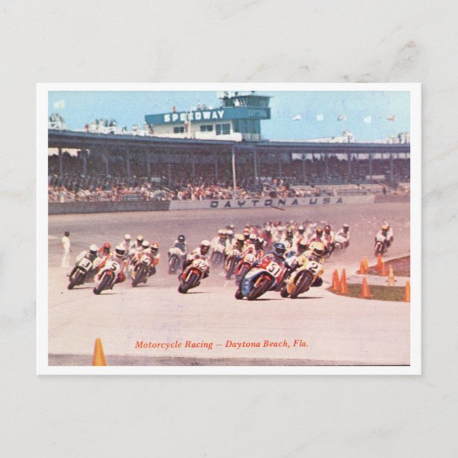 Postal Carrera de moto en Daytona Beach Florida (Anverso)