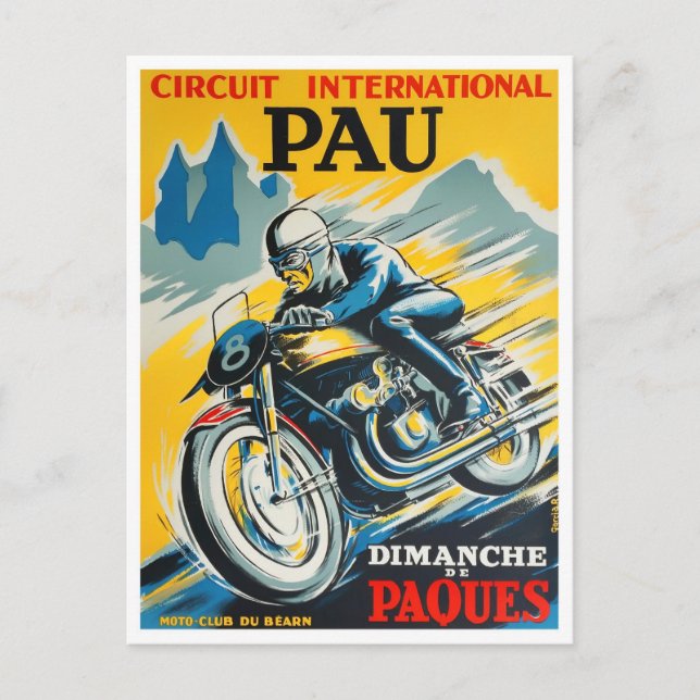 Postal Carrera de motociclismo de 1949 (Anverso)