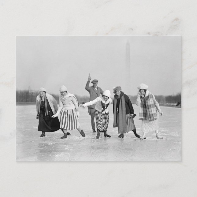 Postal Carrera de patinaje sobre hielo, 1925 (Anverso)