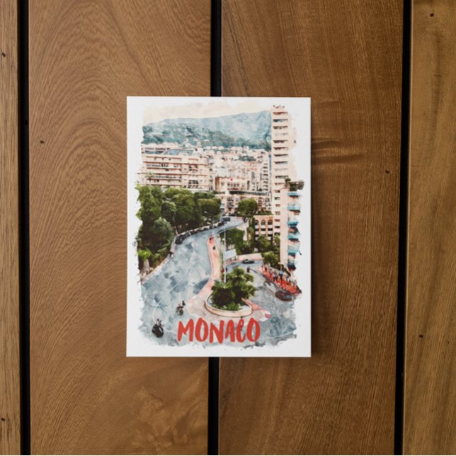 Postal Carrera de retro de Mónaco viajes Riviera Francesa (monaco race track postcard)