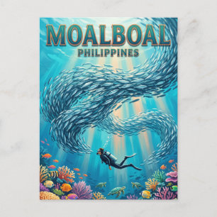 Postal Carrera de sardinas Moalboal Filipinas
