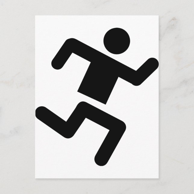 Postal carrera de velocista atlética de corredor negro (Anverso)