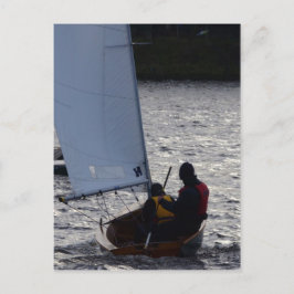 Postal Carrera en barco de vela de invierno