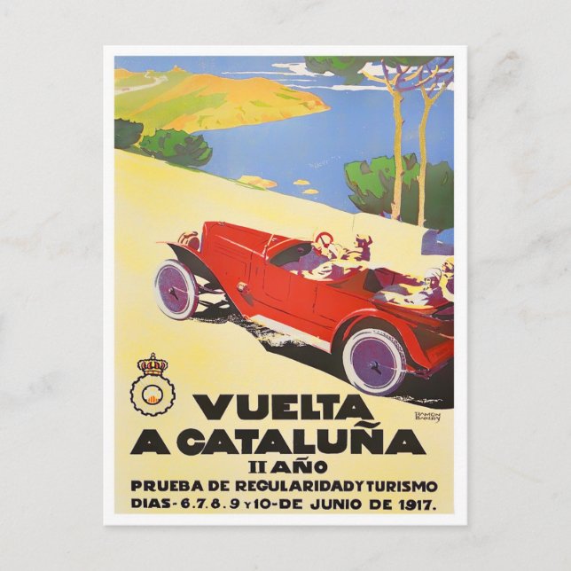Postal Carrera en Torneo de Cataluña de 1917 (Anverso)