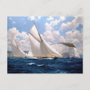 Postal Carrera marítima cerca de los acantilados