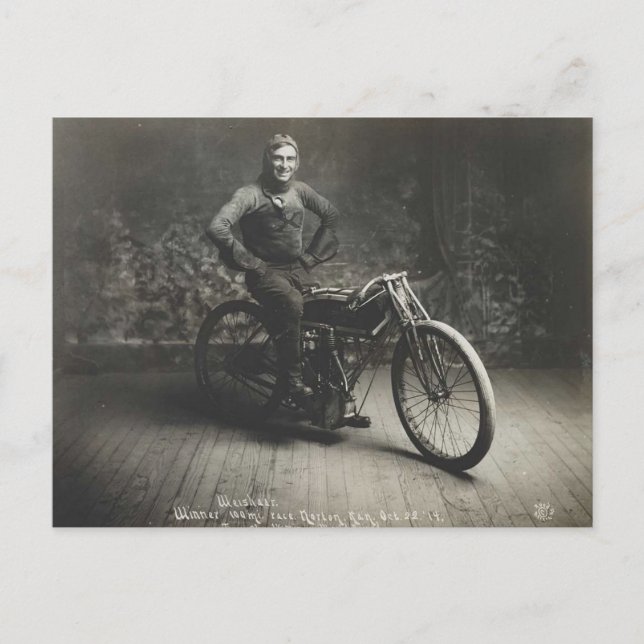 Postal Carrera mundial de motocicletas Norton Kansas, 191 (Anverso)