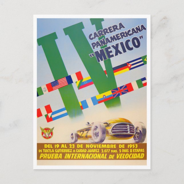 Postal Carrera Panamericana de 1953 (Anverso)