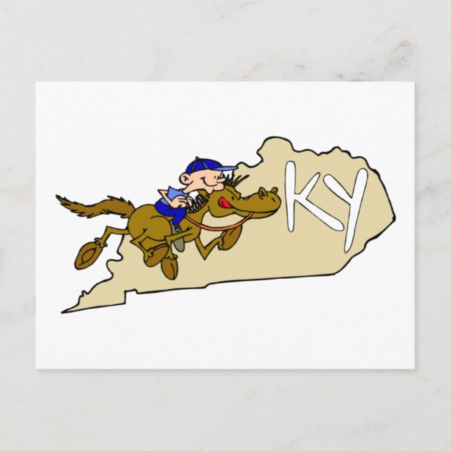 Postal Carreras de caballos de Kentucky (Anverso)