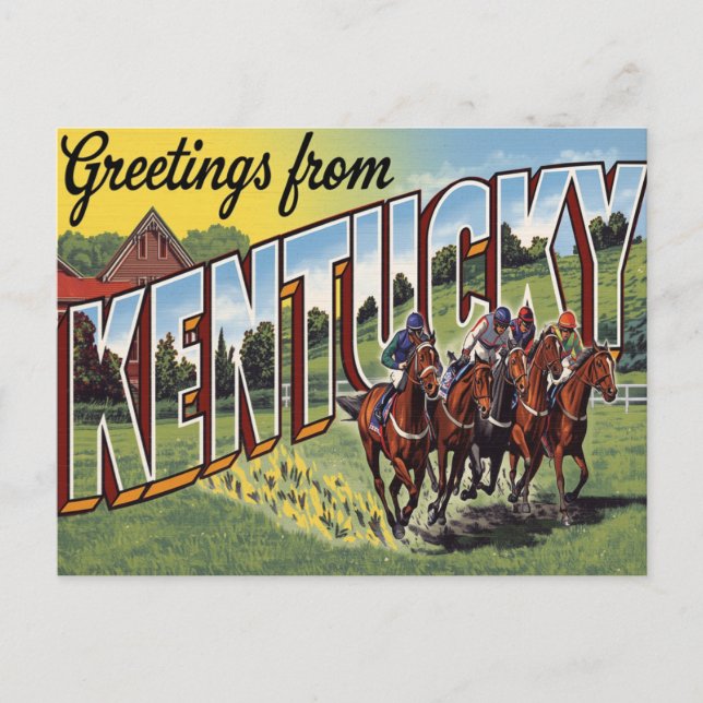 Postal Carreras de Caballos del Derby de Kentucky (Anverso)