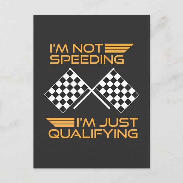 Postal Carreras de coches Regalo de velocidad Rector cali (Anverso)