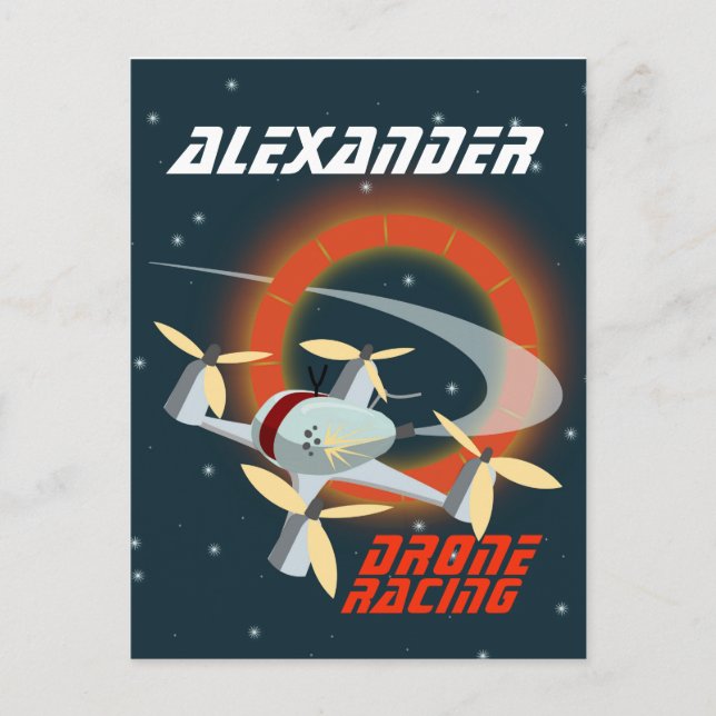 Postal Carreras de drones (Anverso)