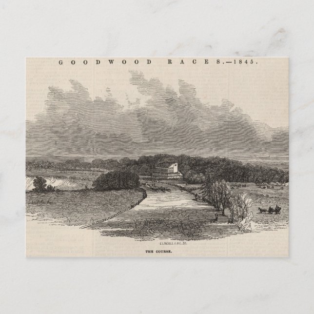 Postal Carreras de Goodwood: el curso (Anverso)
