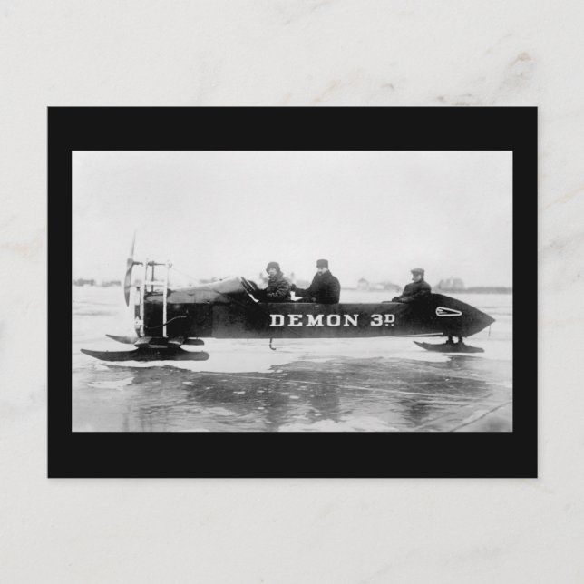 Postal Carreras de hielo, Duluth, años 1910 (Anverso)