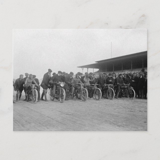 Postal Carreras de motocicletas, 1915 (Anverso)