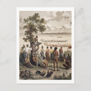 Postal Carreras de piragua en el río Bassac, detalle de '