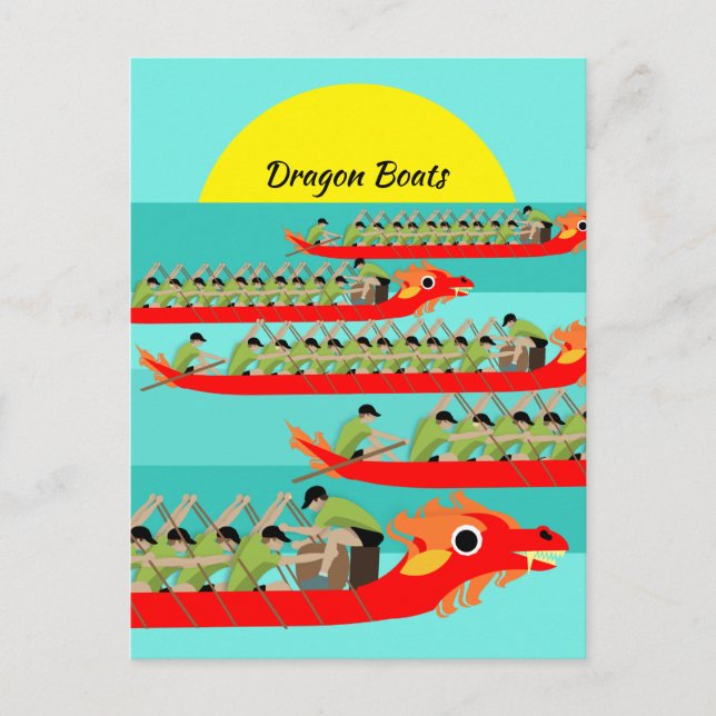 Postal Carreras del barco Dragon (Anverso)