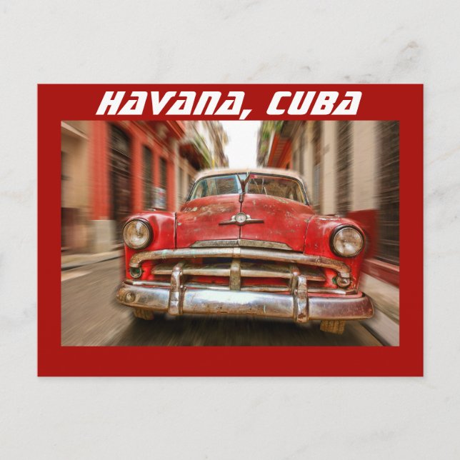 Postal Carreras en las calles de La Habana vieja, Cuba (Anverso)