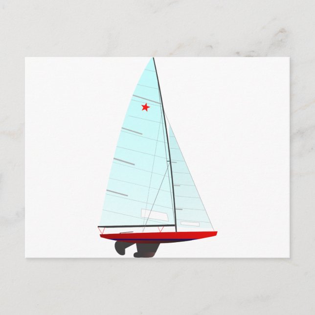 Postal Carreras estrella Sailboat onedesign Clase olímpic (Anverso)