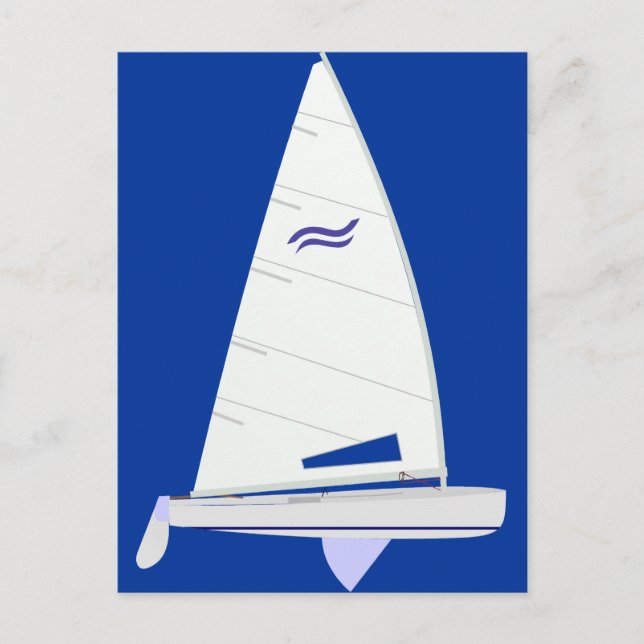 Postal Carreras Finn Sailboat onedesign Clase Olímpica (Anverso)