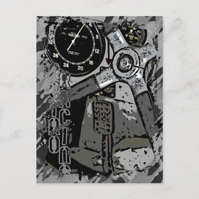 Postal Carreras retro - bandeja gris (Anverso)
