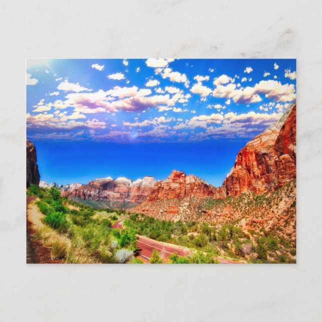 Postal Carretera a través del Parque Nacional de Zion (Anverso)